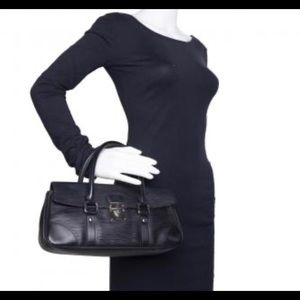 Black leather Louis Vuitton shoulder bag  silver